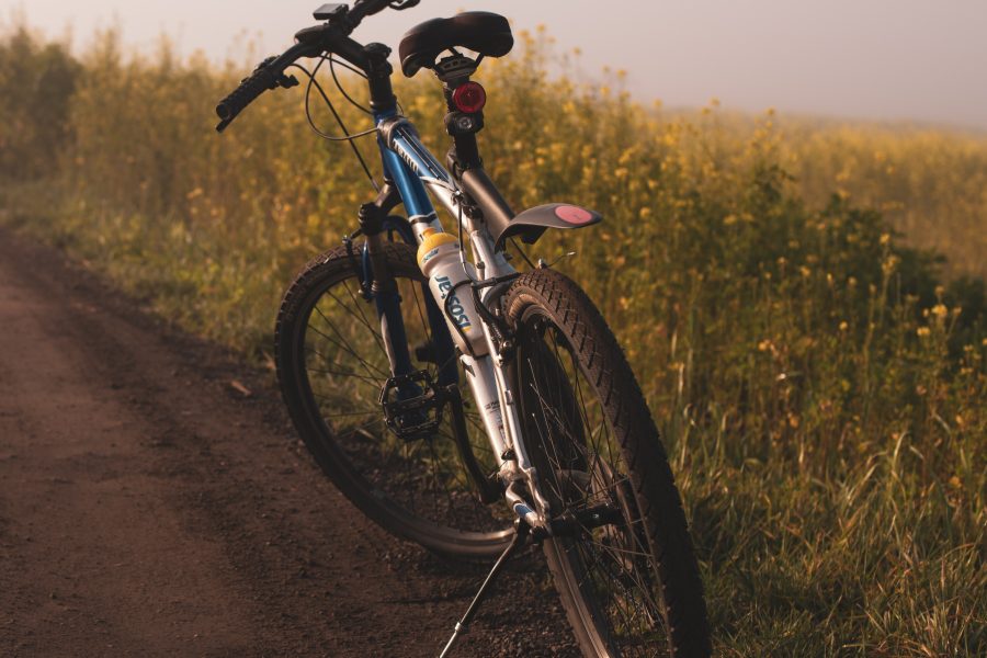 Fahrrad am Straßenrand